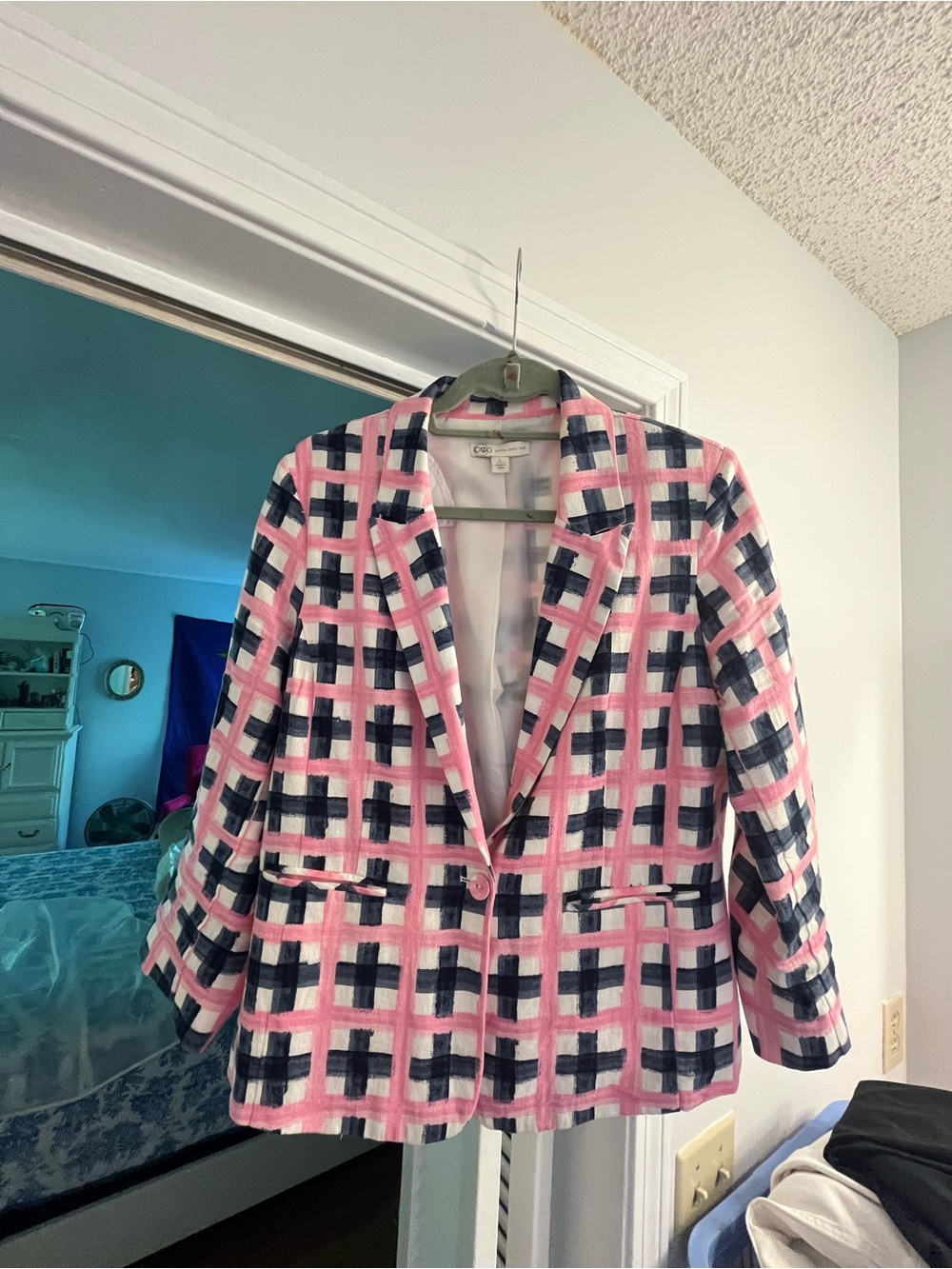 Pink and blue Plaid Blazer - Cato size large